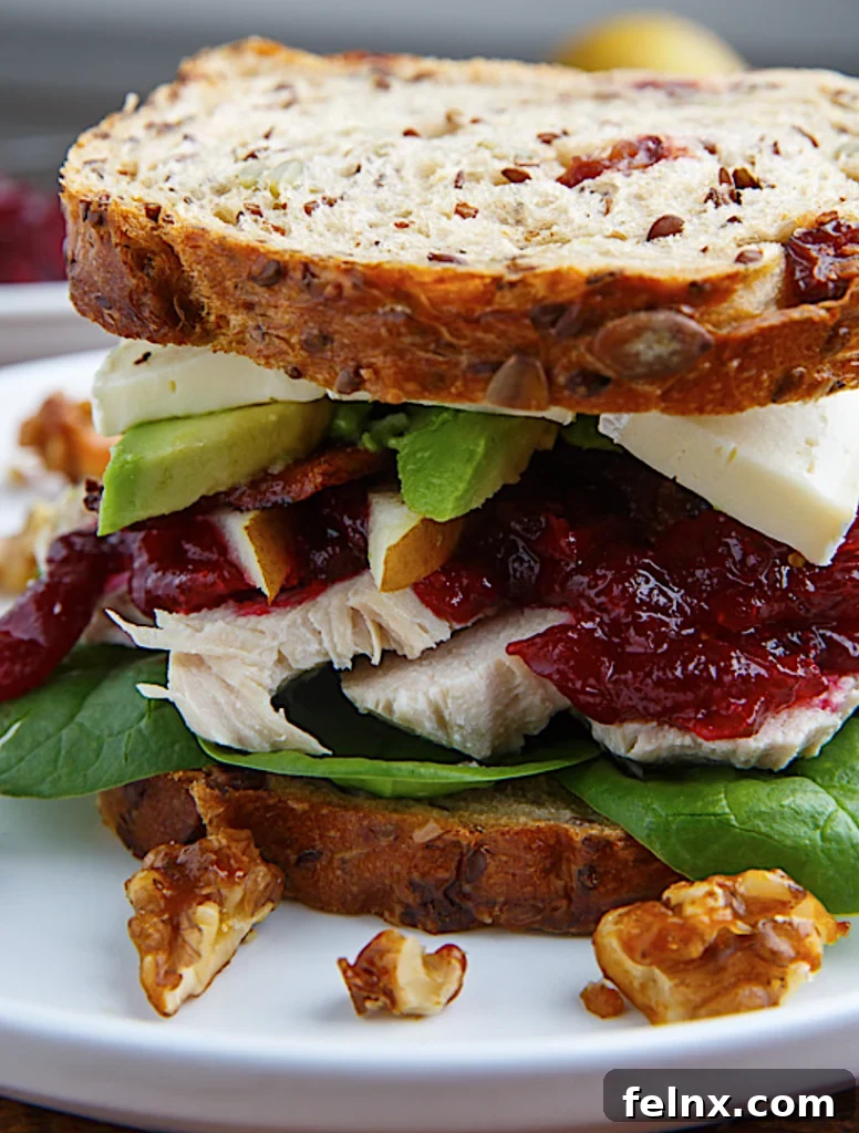 Turkey Cranberry Brie and Pear Sandwiches
