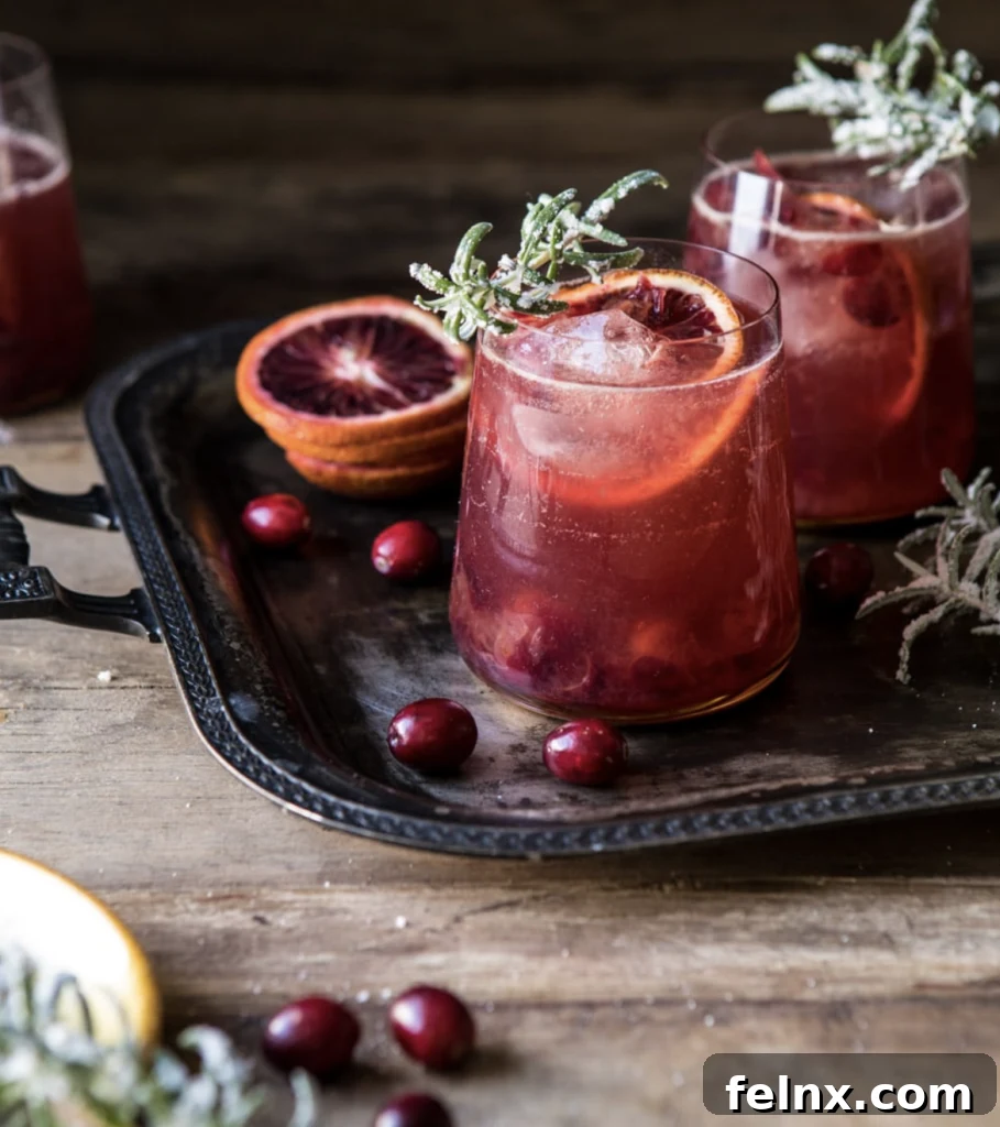 Spiced Cranberry Rose Spritzers
