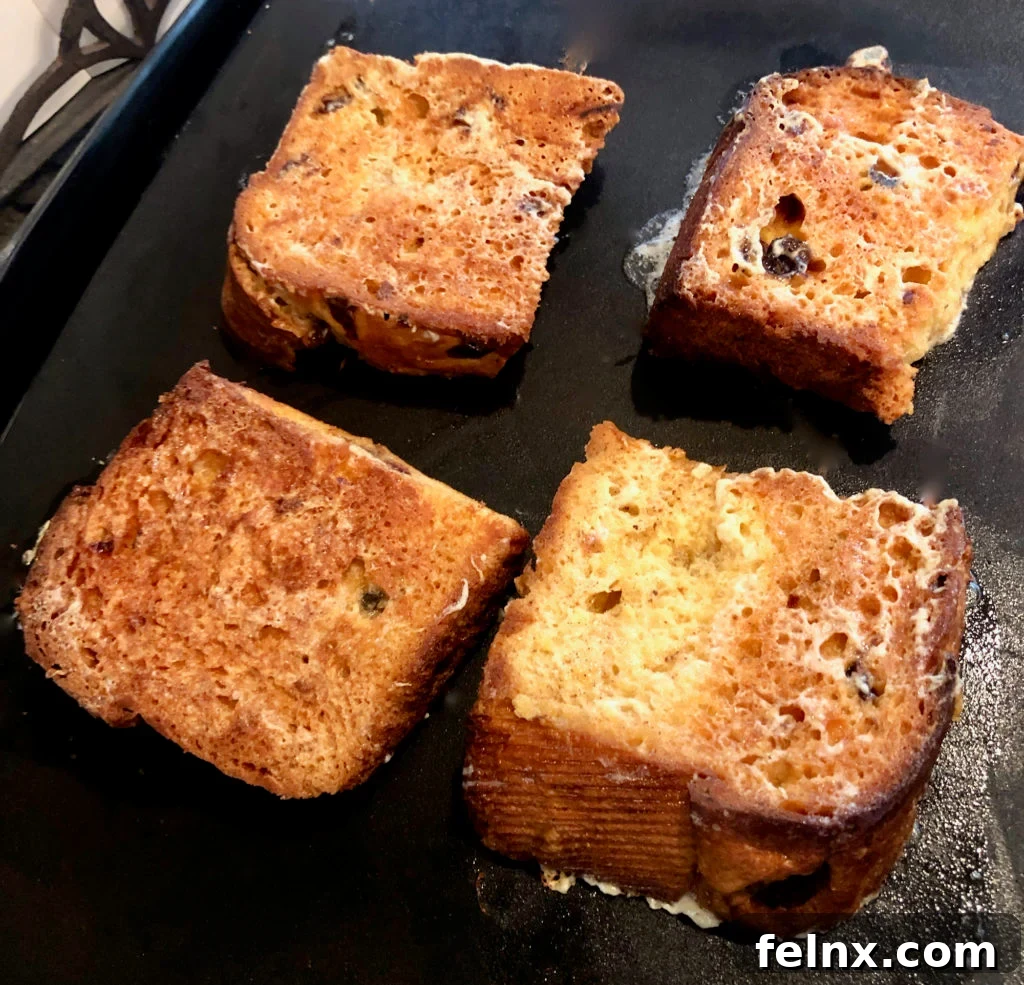 Frying the Panettone French Toast
