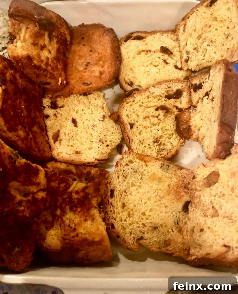 Slicing Panettone French Toast