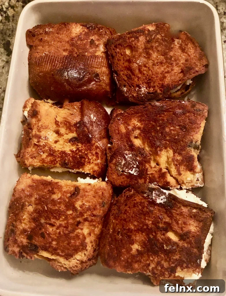 Assembling the Bread Pudding Layers