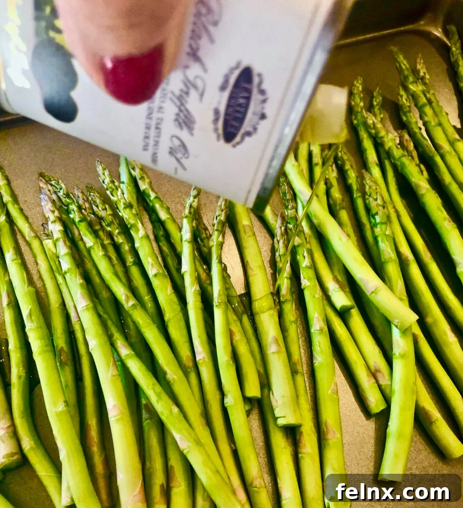 Trimming the ends of asparagus