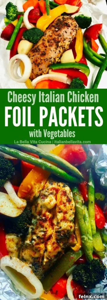 Vertical Pinterest Graphic for Chicken Foil Packets