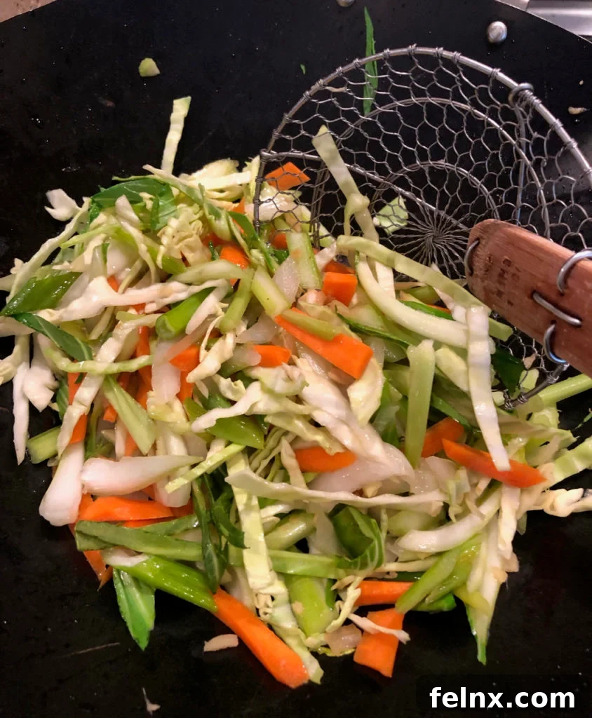 Vegetables Sizzling in a Wok