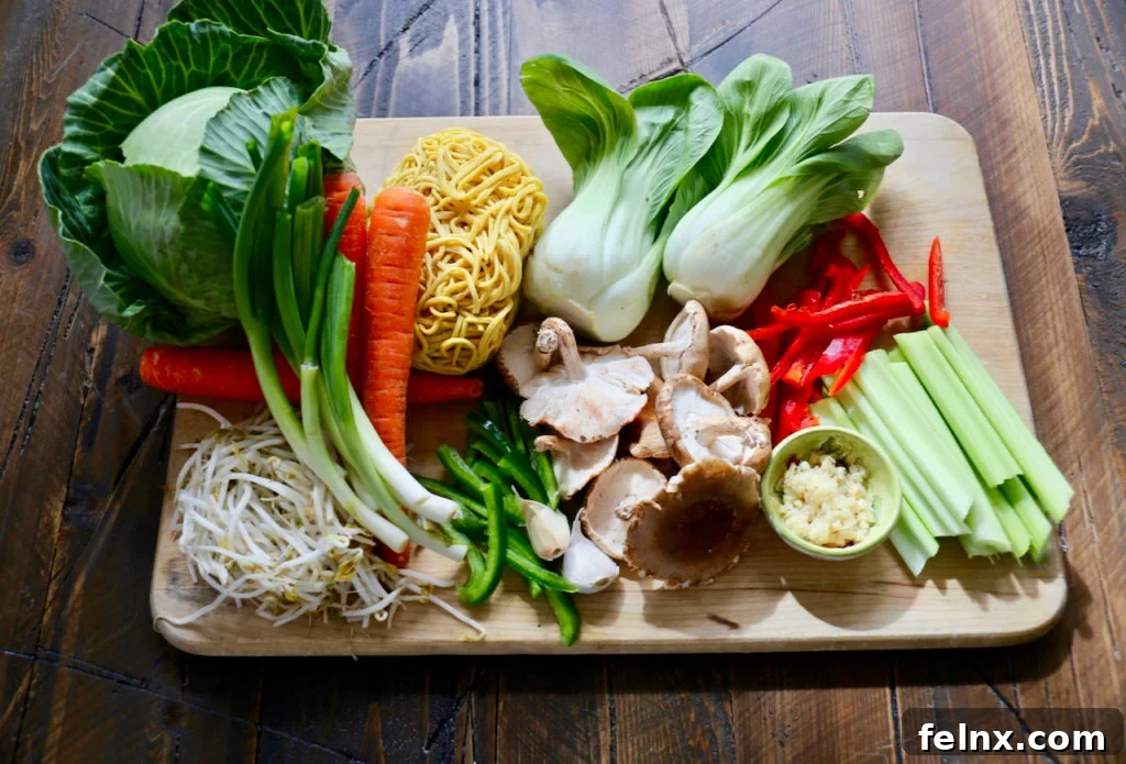 Prepped Vegetables for Stir Fry