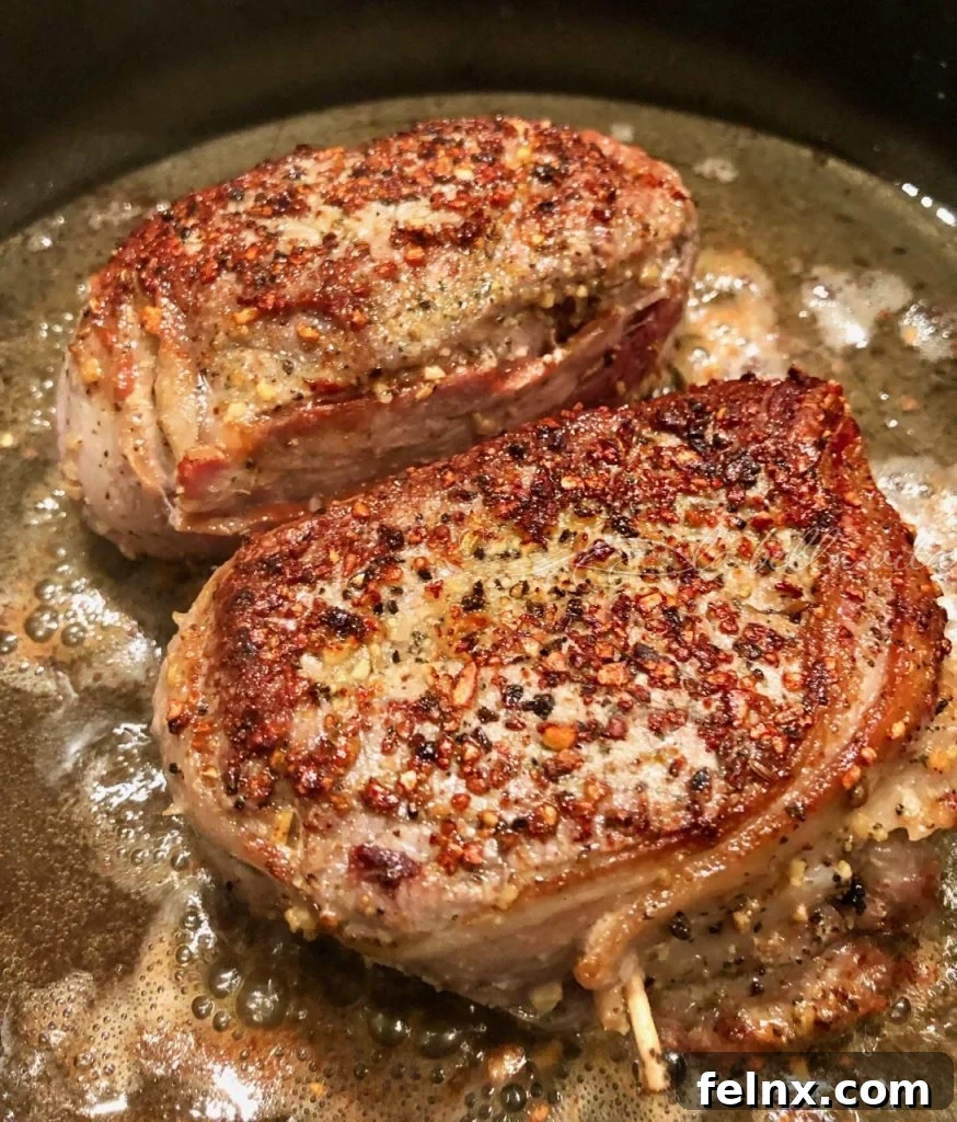 Perfect Pan Seared Steak on a plate