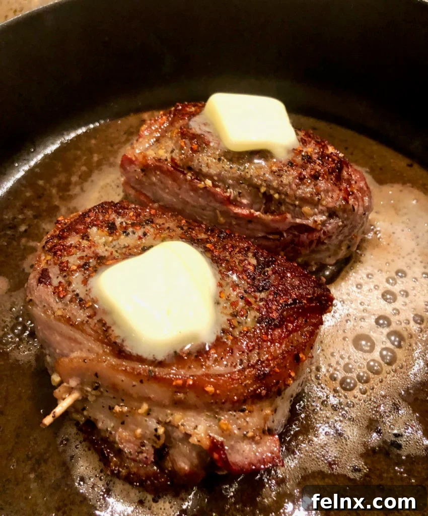Steaks ready for the oven