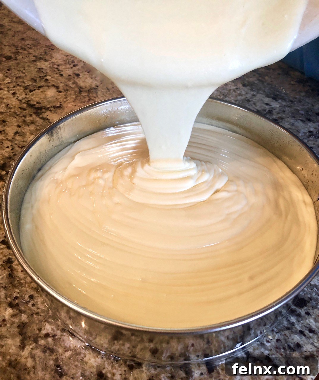 Full springform pan ready for the oven