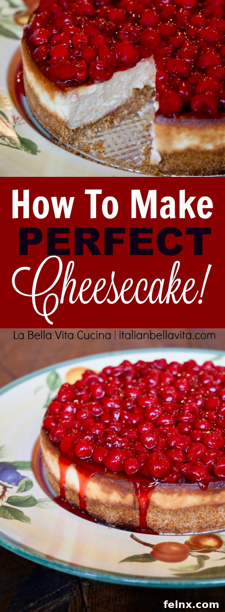 Pinterest optimized image for cheesecake recipe