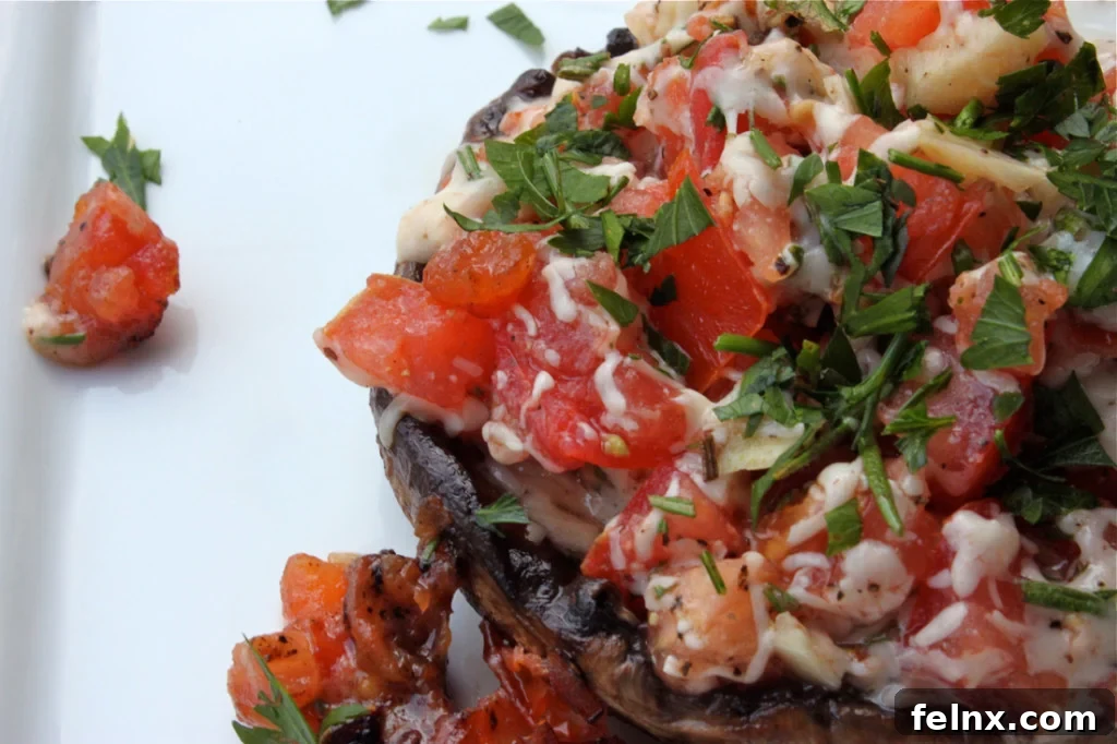 Grilled Stuffed Portobello Mushrooms with herbs