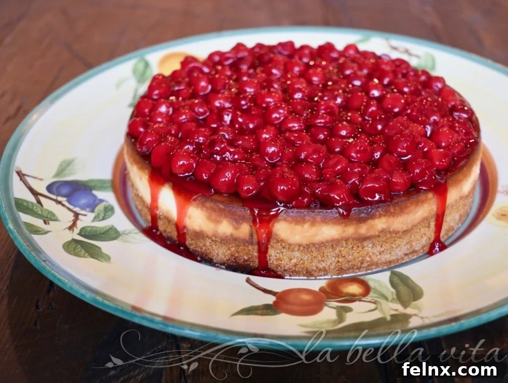 Cheesecake with cherry topping