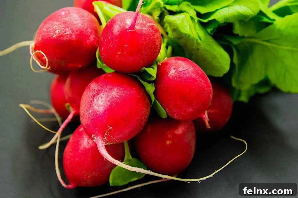 Fresh red radishes