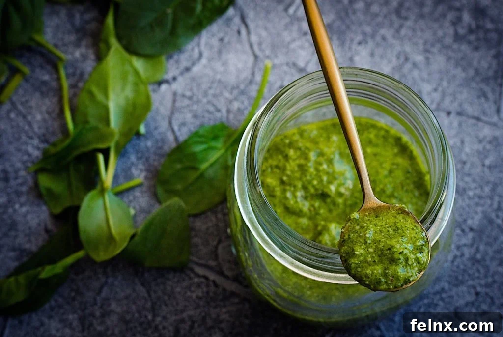 Fresh basil pesto
