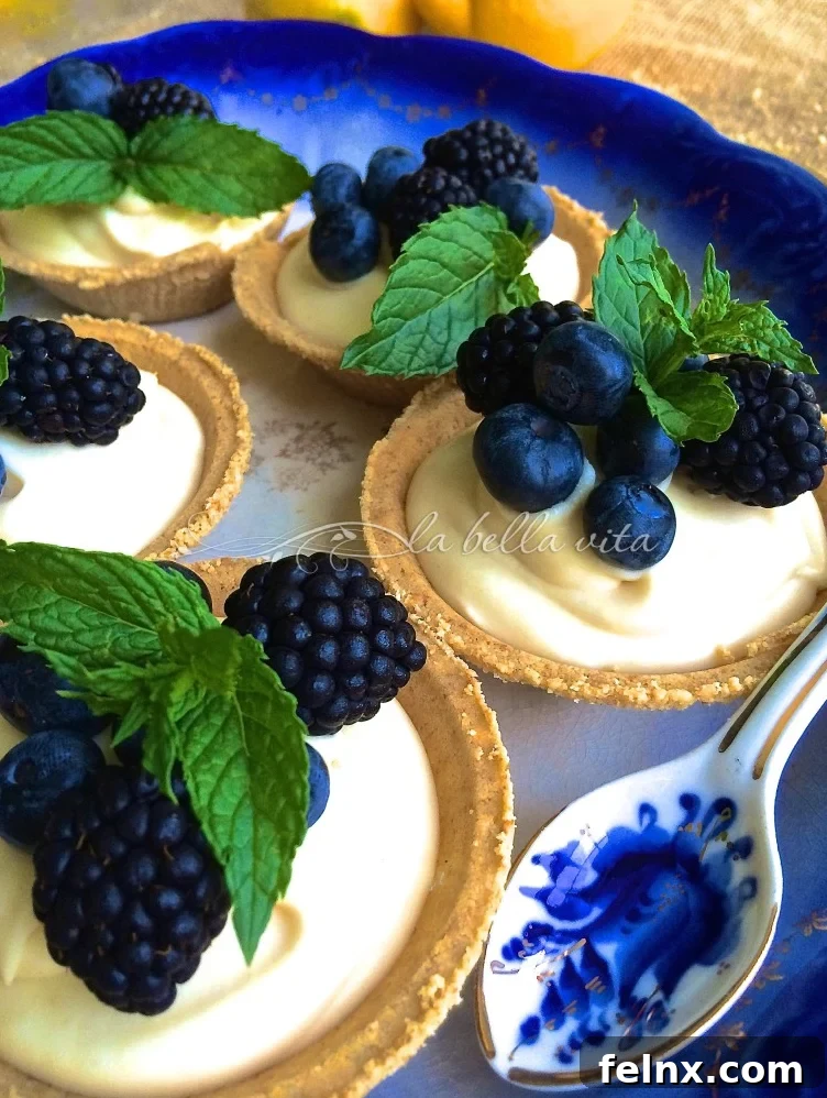 Blackberry and blueberry limoncello tarts