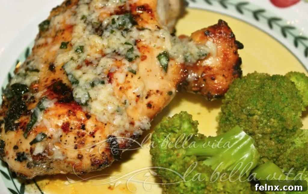 Buttery and herb-filled Grilled Basil Buttered Chicken.