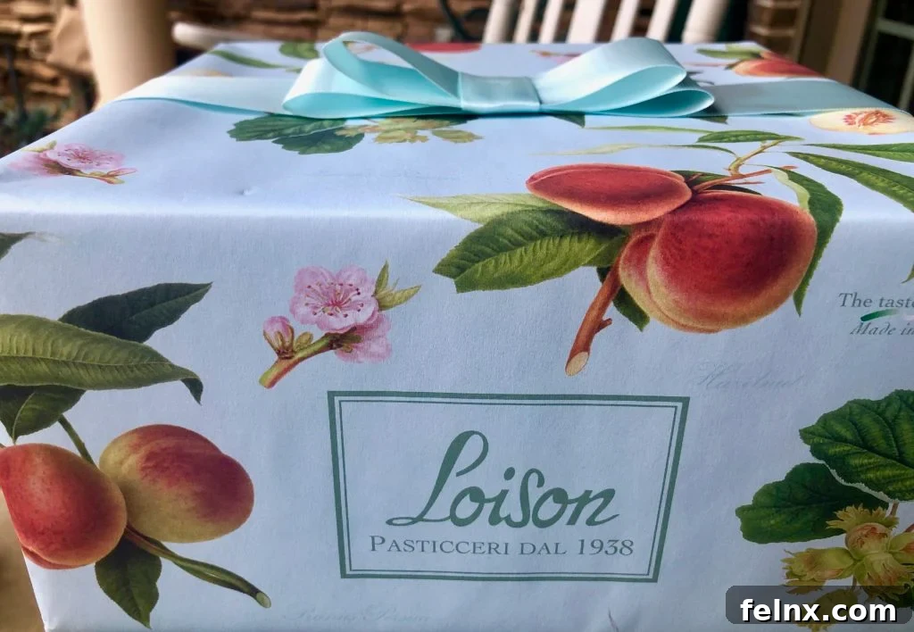 Italian Columbo bread packaging and presentation