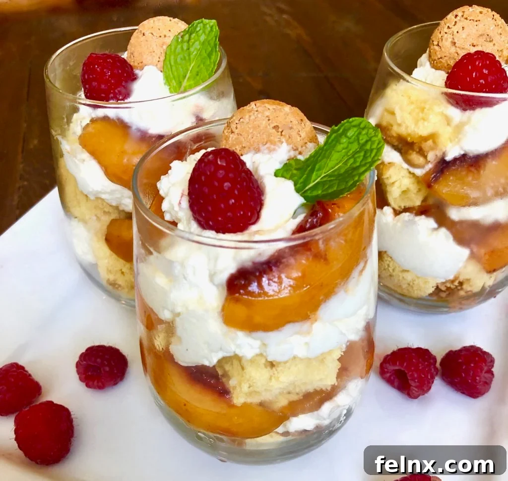 Final assembled Peach Panettone Parfaits