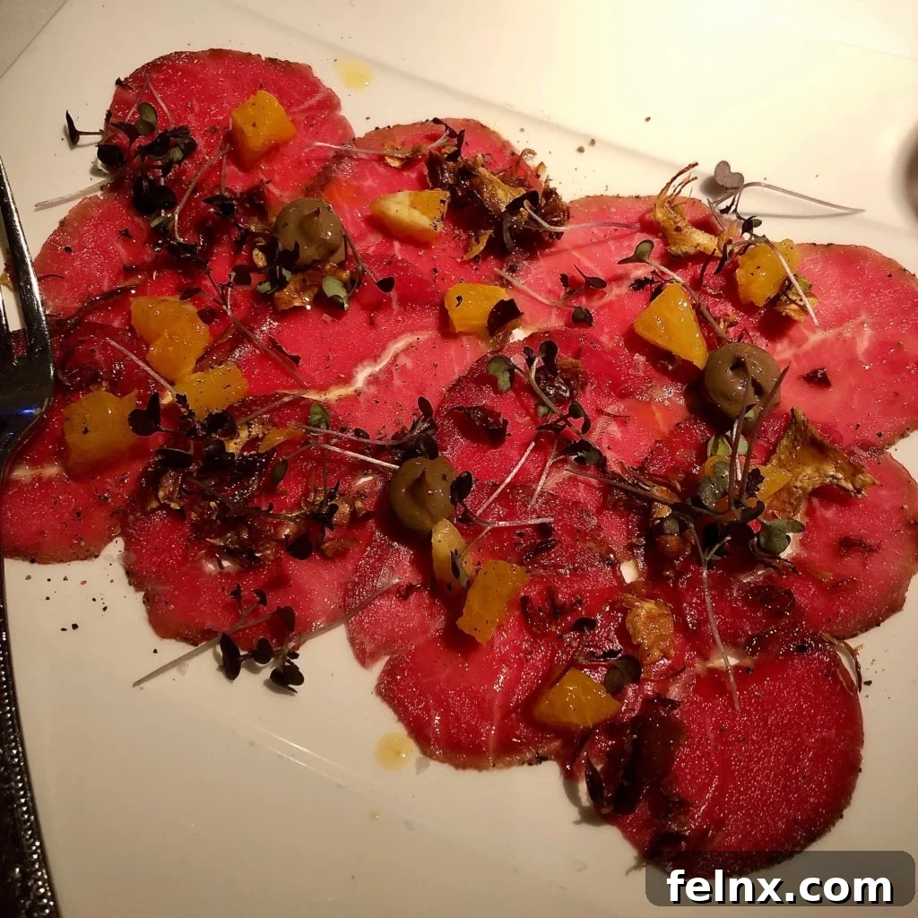 Lamb carpaccio appetizer