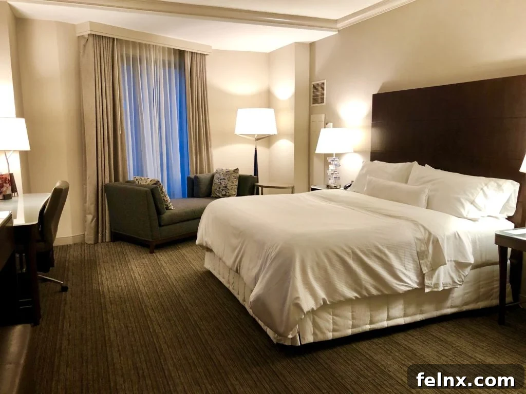 Comfortable hotel bed