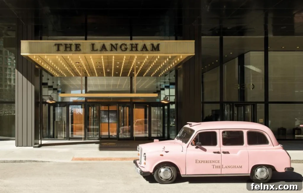 Glass art installation at the Langham Hotel