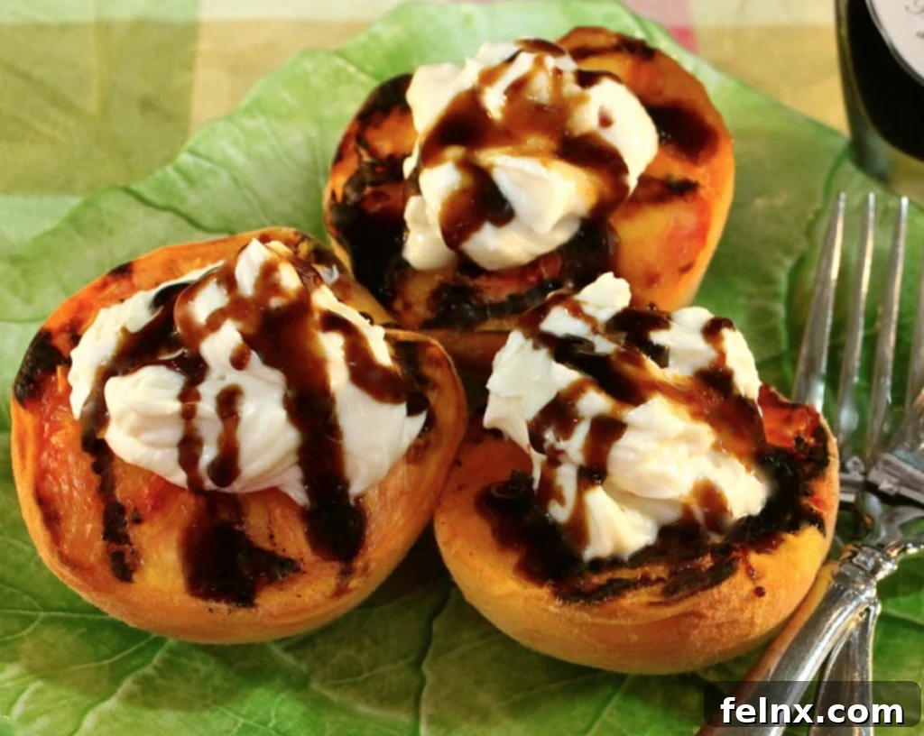 Grilled Peaches with Balsamic Glaze