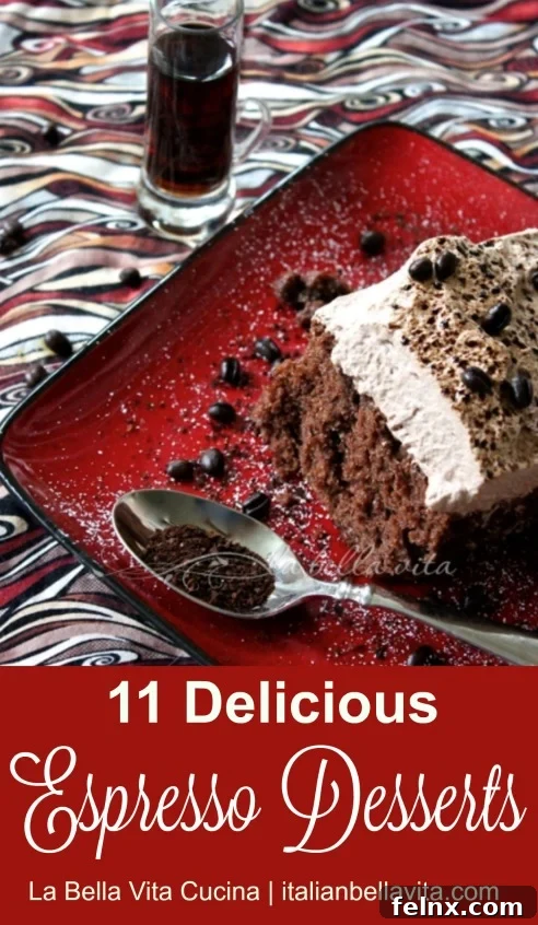 Pinterest Graphic: 11 Espresso Desserts for Coffee Day
