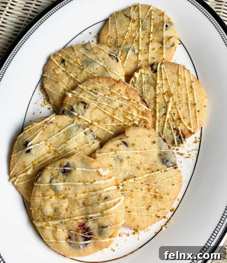 Cranberry and Orange Shortbread Cookies - Festive Holiday Baking