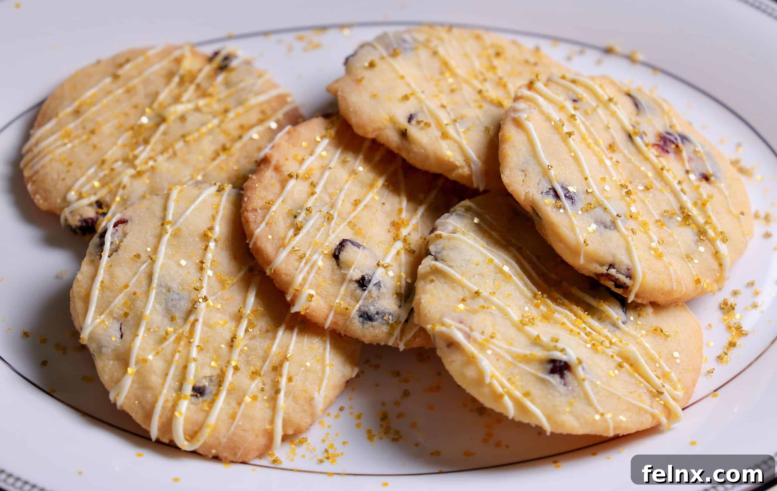 Baking Cranberry Orange Shortbread Cookies