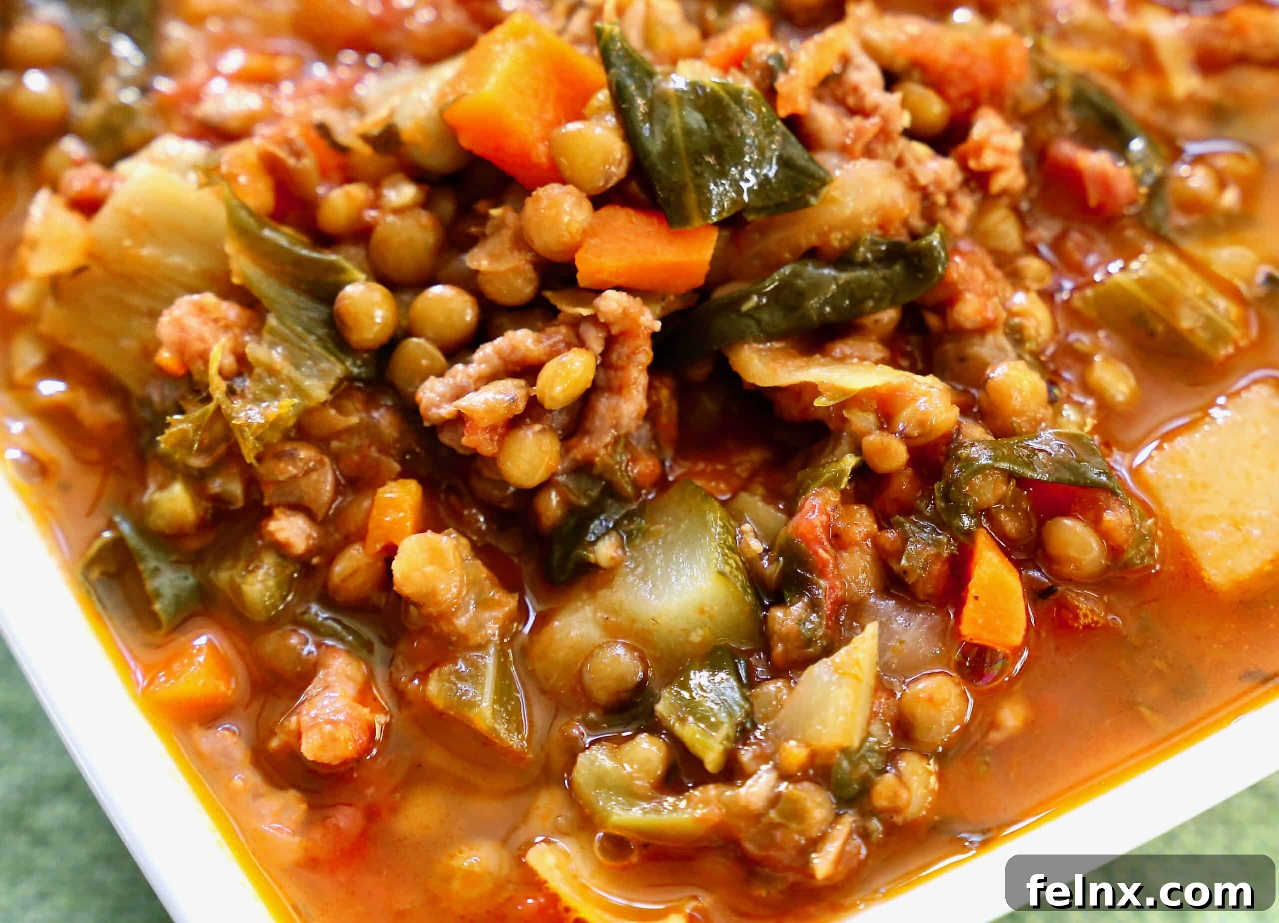 Aromatic herbs and ingredients for lentil stew