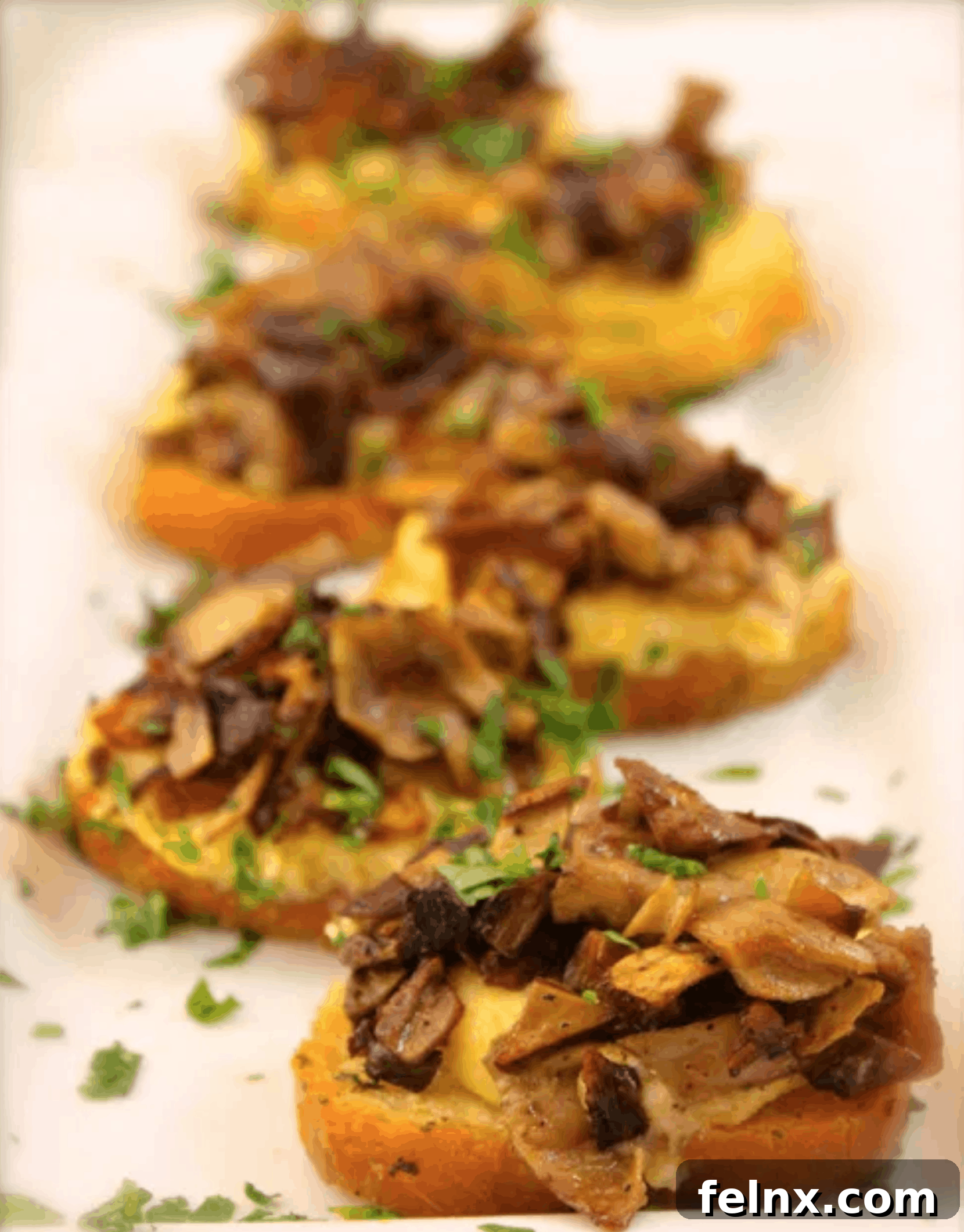 Polenta Crostini with Mushrooms