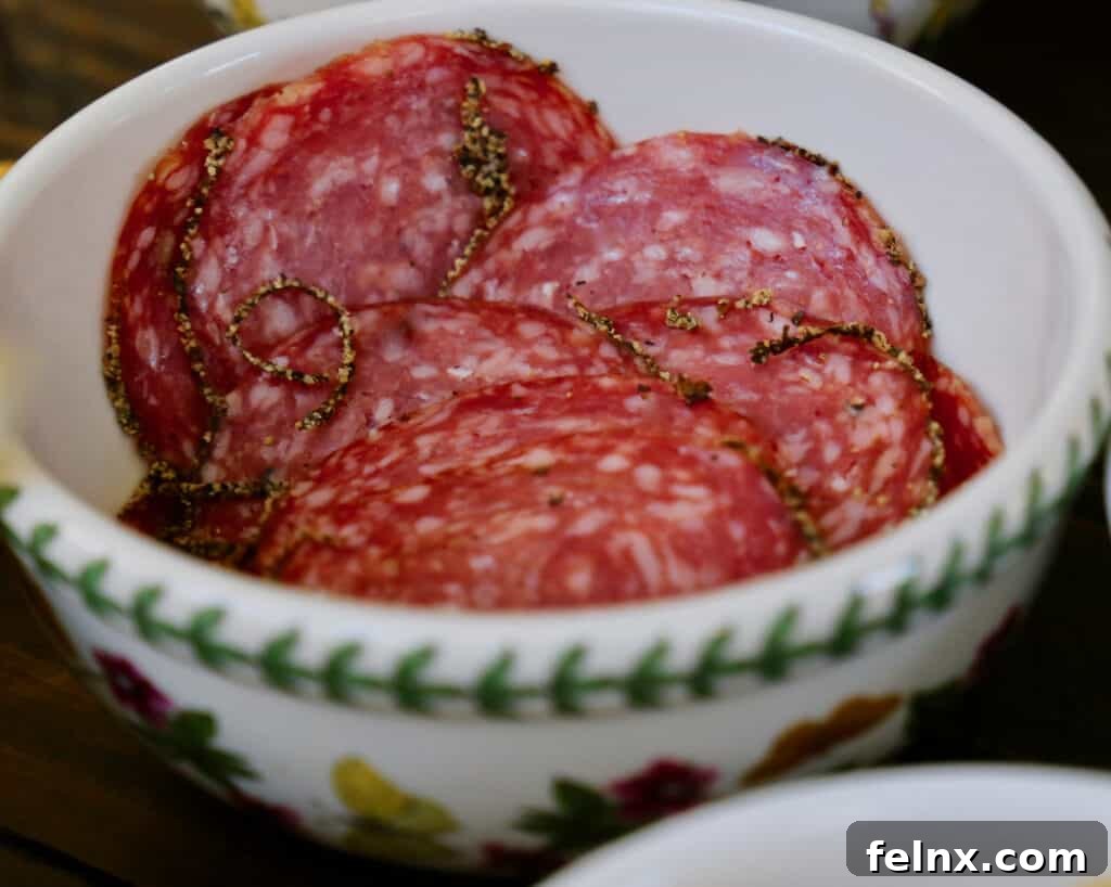 Cheese and meat selections