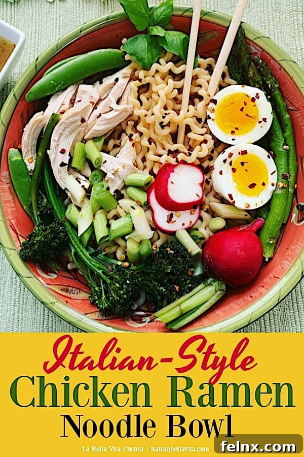 Final served Italian Ramen bowl