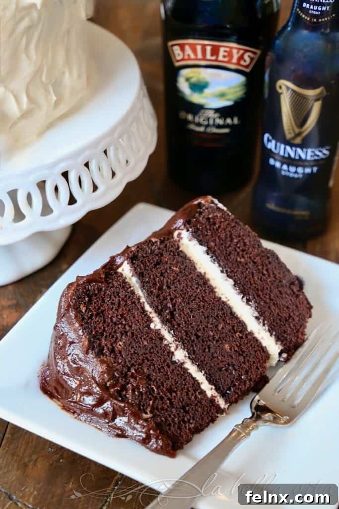 Close up of Guinness Chocolate Cake