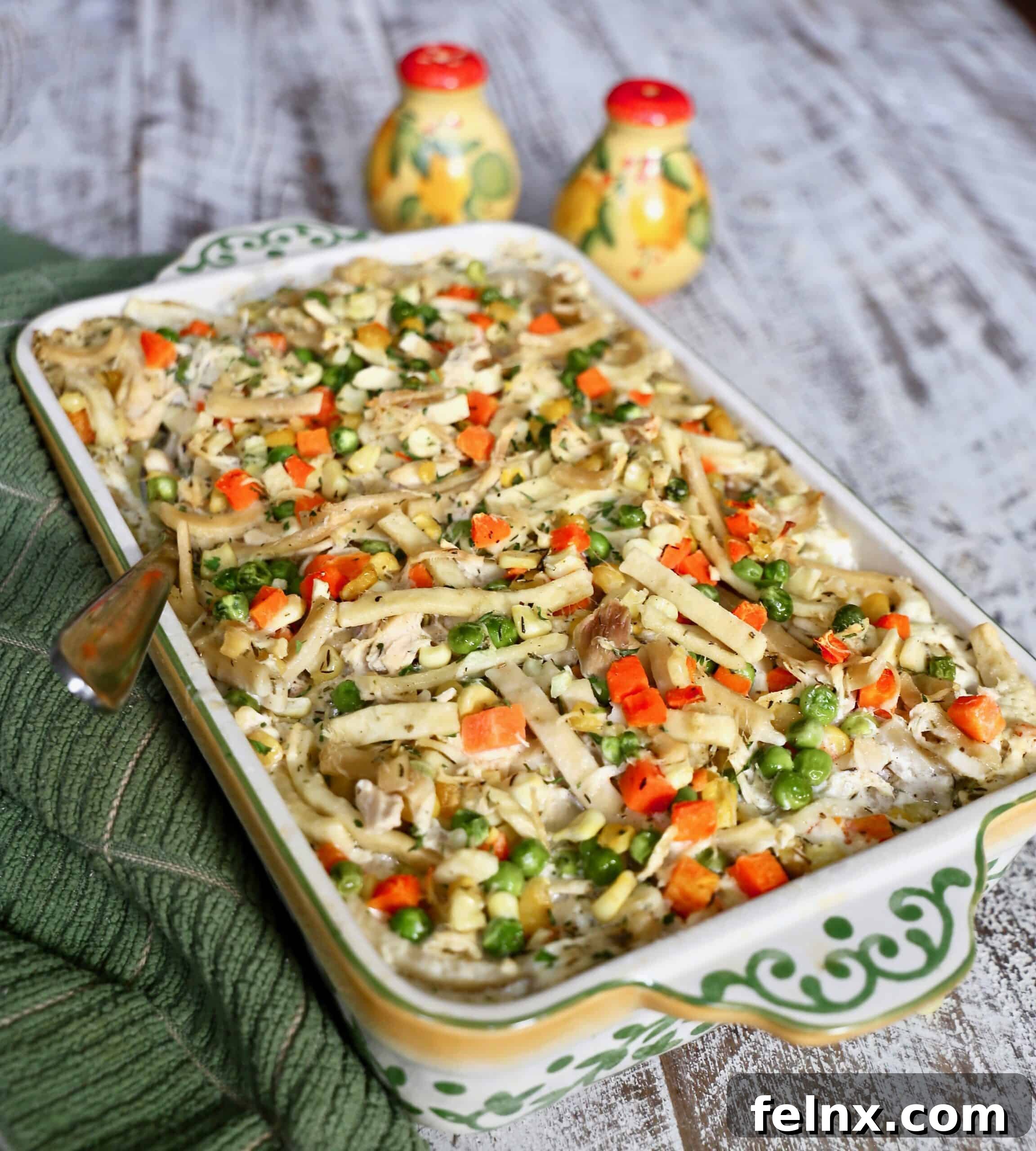 Delicious Creamy Chicken Noodle Casserole with NO Canned Soup