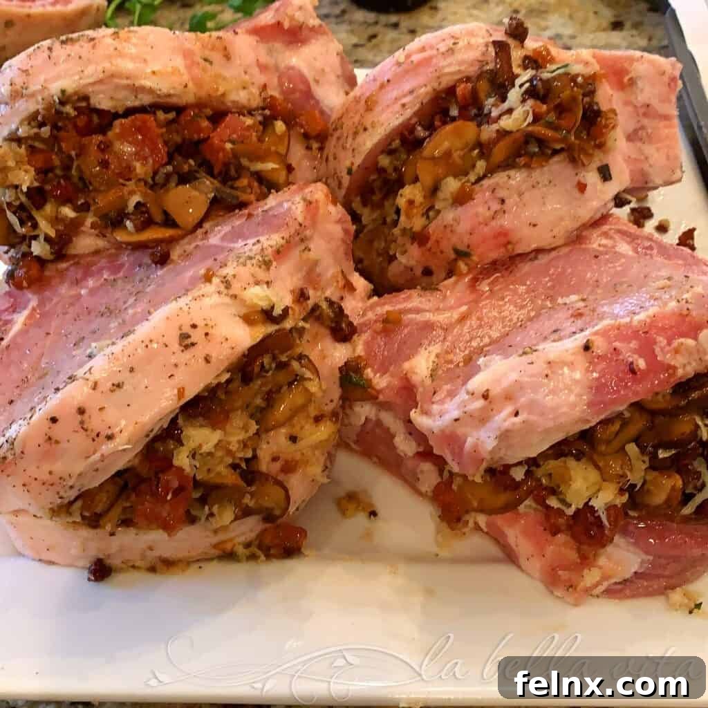 Stuffed Pork Chops with Pancetta and Fontina