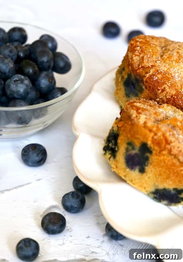 Golden Blueberry Muffins in a Pan