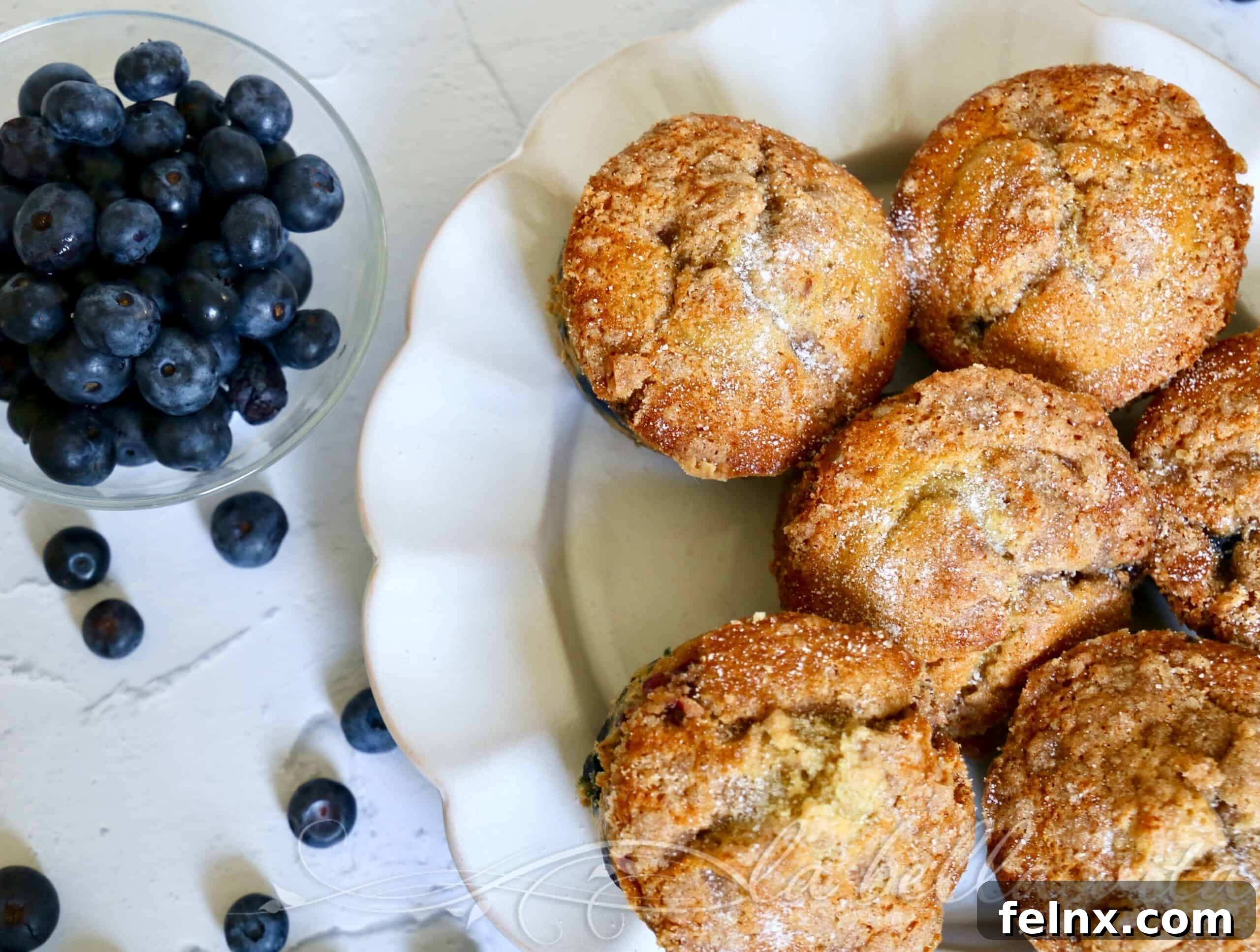 Tray of blueberry muffins