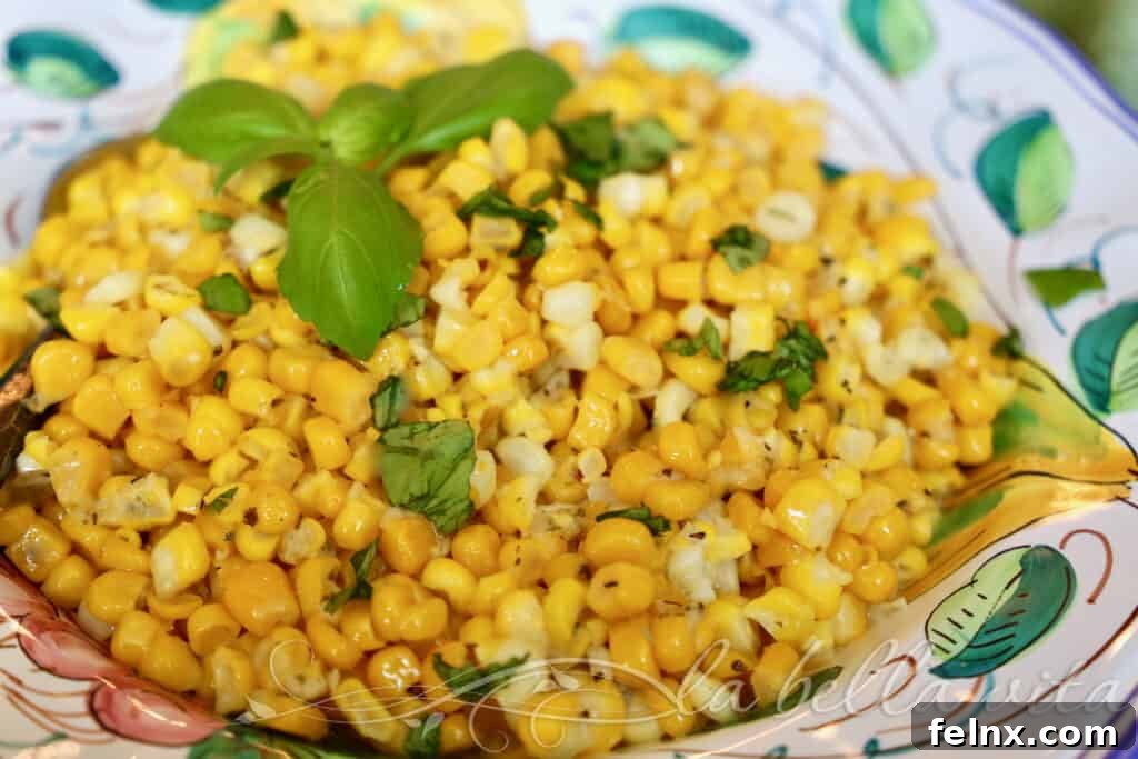 Cheesy Pecorino Corn with Italian Herbs and seasoning