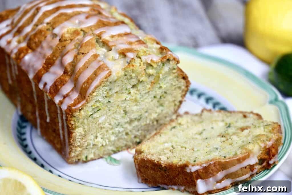 Slices of lemon zucchini bread ready to be served