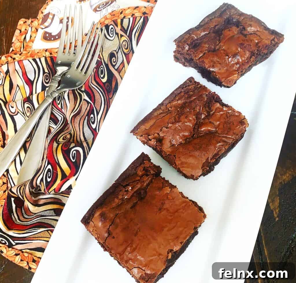 Gooey texture of Nutella brownies