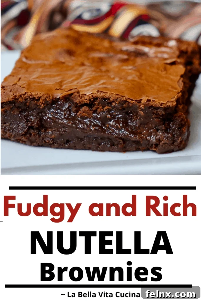 Fudgy Rich Nutella Brownies Final Result