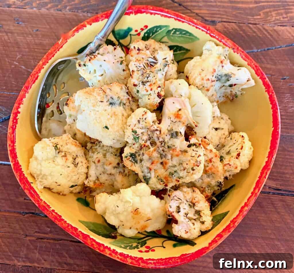 Final plated Roasted Cauliflower
