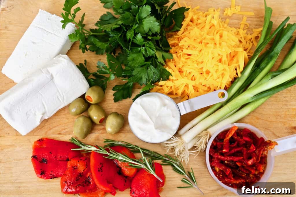 Mixing the cheese log ingredients in a large bowl