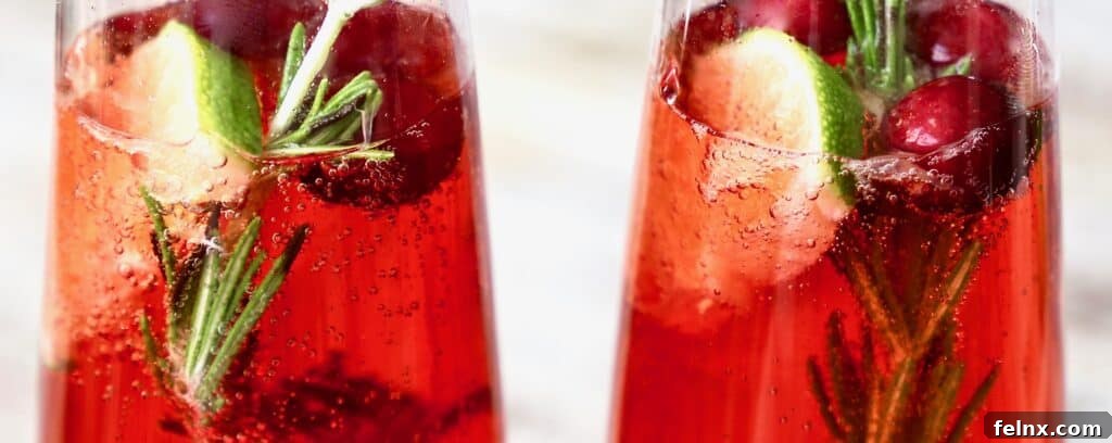 Ingredients for holiday Bellini simple syrup