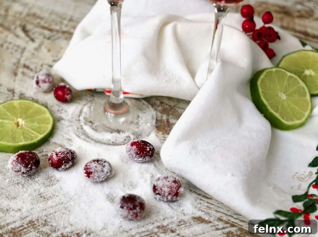 Holiday garnishes like rosemary and cranberries