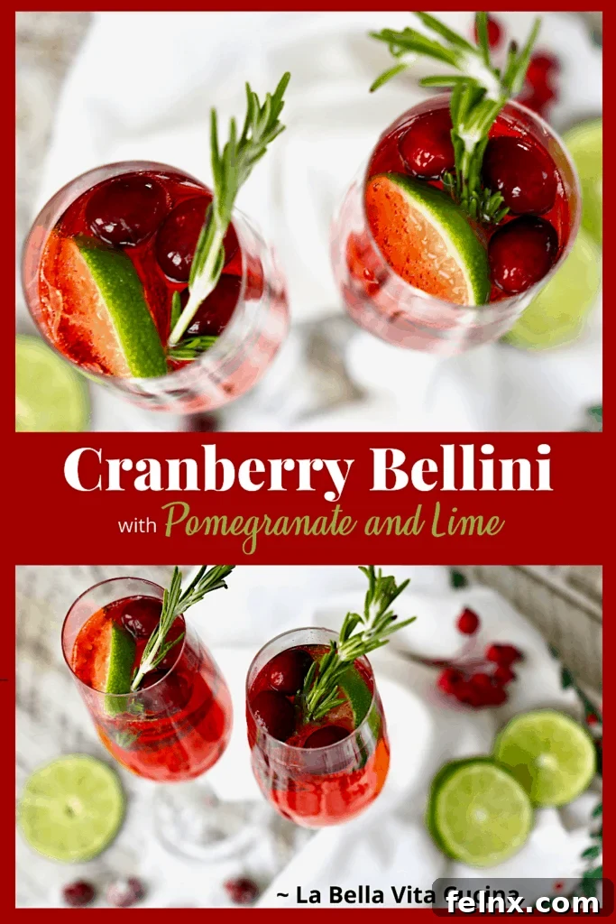 The final festive Bellini ready to be served