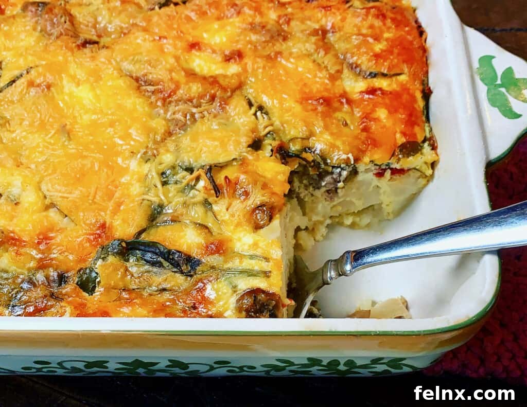 Loaded Breakfast Casserole with Sausage, Eggs, and Cheese