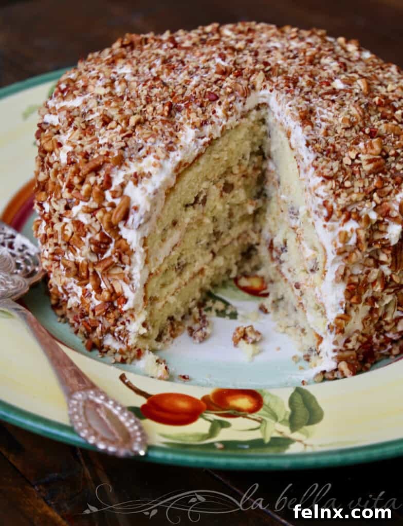 Beautifully decorated Italian Cream Cake