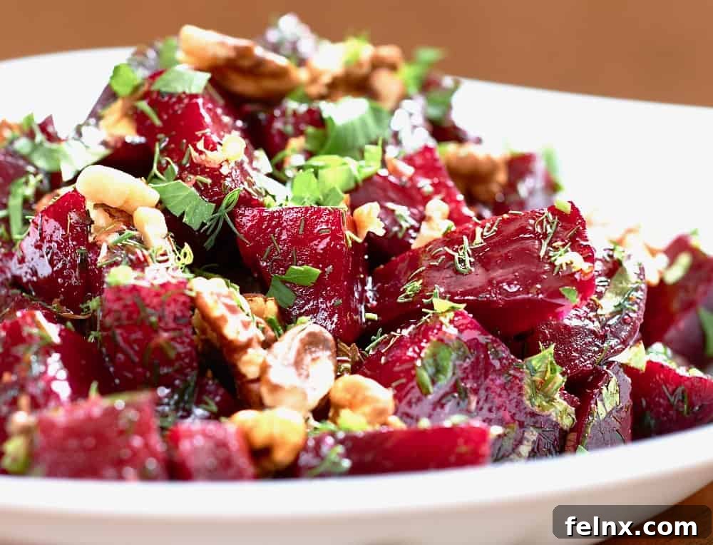 Vibrant roasted beets served on a platter