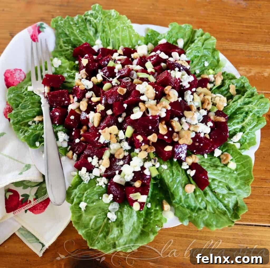 Roasted beets prepared for a salad
